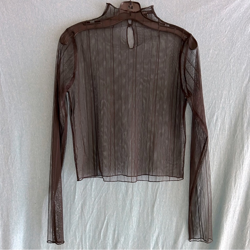 High-Neck Mesh Long Sleeve
